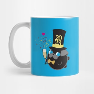 Poopy the Pug Puppy - New Year's Eve Mug